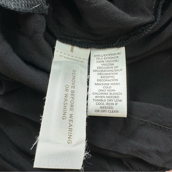 LOFT Embroidered Romper Petite Medium Long Sleeve Jumpsuit Boho Black Red - Picture 8 of 10